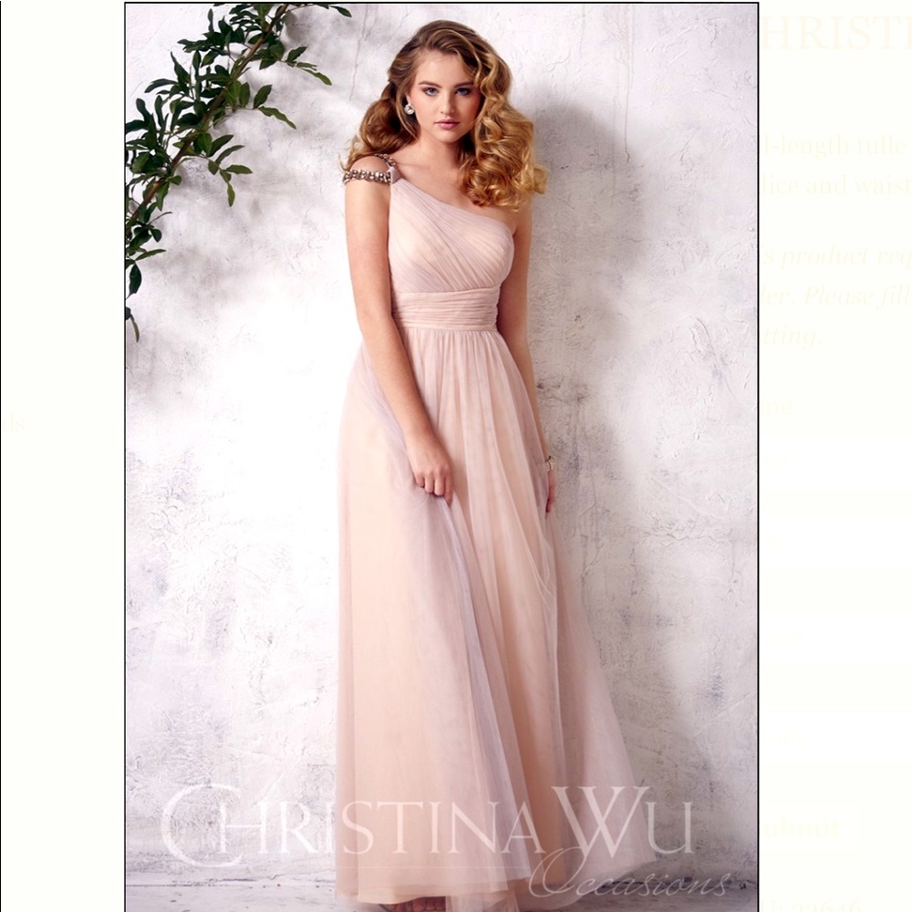 Christina Wu Blush Pink /Amber Size 8
